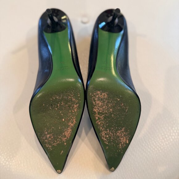 Gucci Black Leather Pointy Pumps, Size 9 - Picture 5 of 6